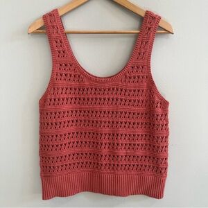 Old Navy Women's Crochet Open Knit Tank Top Size Large 100% Cotton Layering